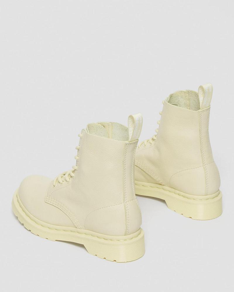 Women's Dr Martens 1460 Pascal Mono Lace Up Boots Cream | AU 188UZG